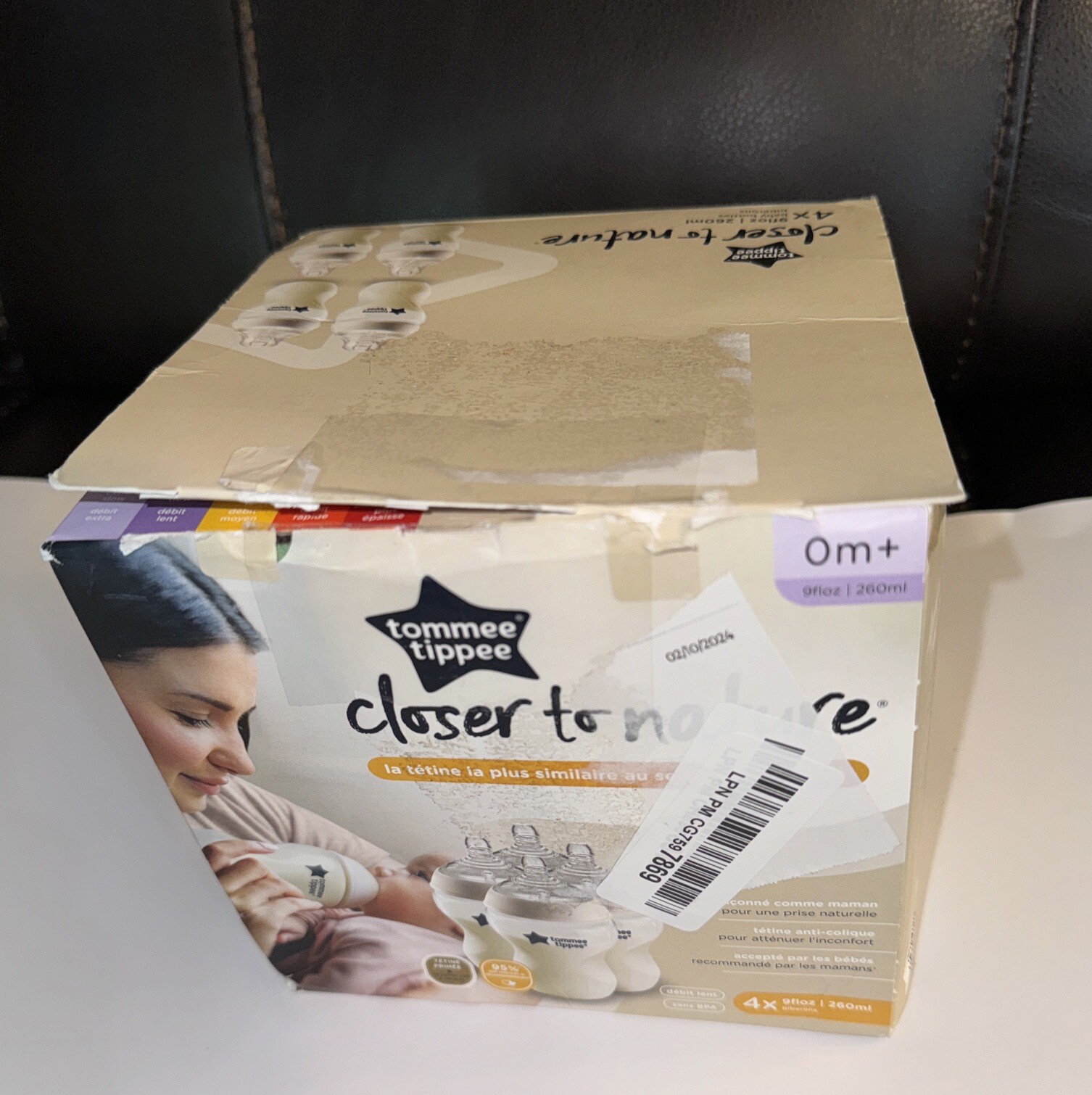 Tommee Tippee Closer to Nature 9oz Anti-Colic 0m+  4  Bottle Set Clear