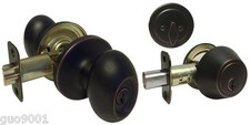 Oil Rubbed Bronze Door Entry Entrance keyed Oval knob Knobs Single Deadbolt lock