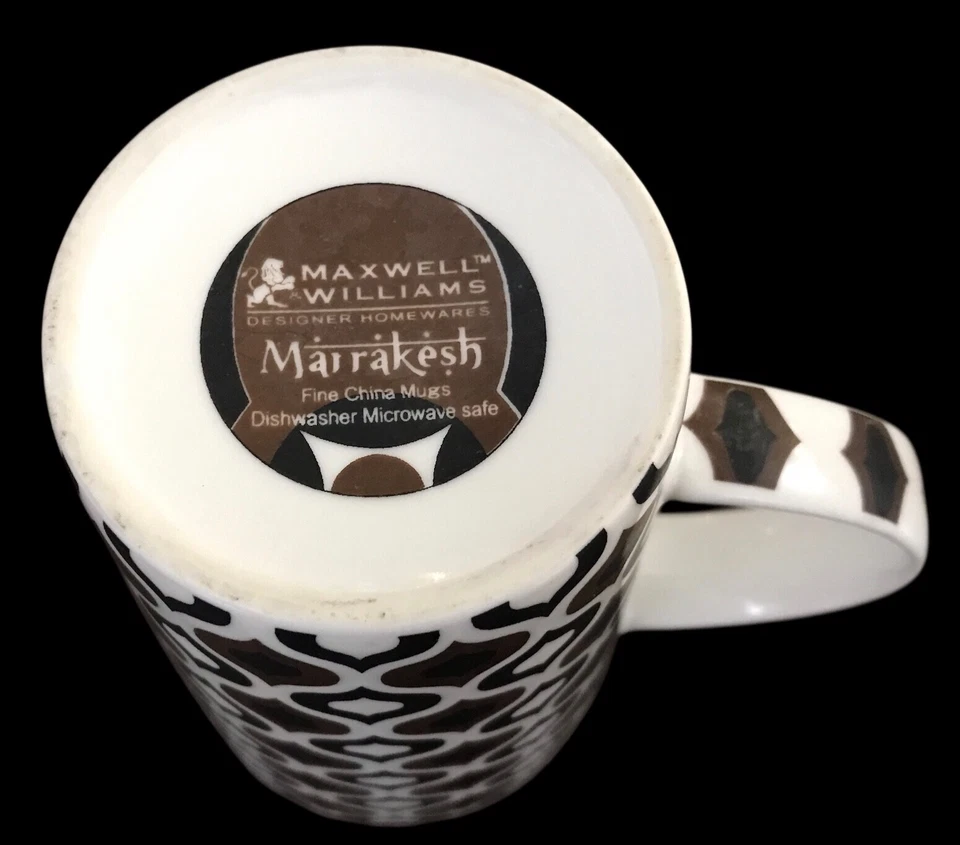 Taza alta Maxwell & Williams MARRAKECH~Taza~5” de alto~MCM~Retro~Geométrica~Marrón Foto 3 de 3
