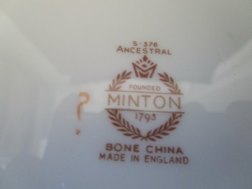 Minton Ancestral 10 5/8" Dinner Plate Blue Red Floral Brown Leaves ECU 1951-91 - Picture 11 of 12