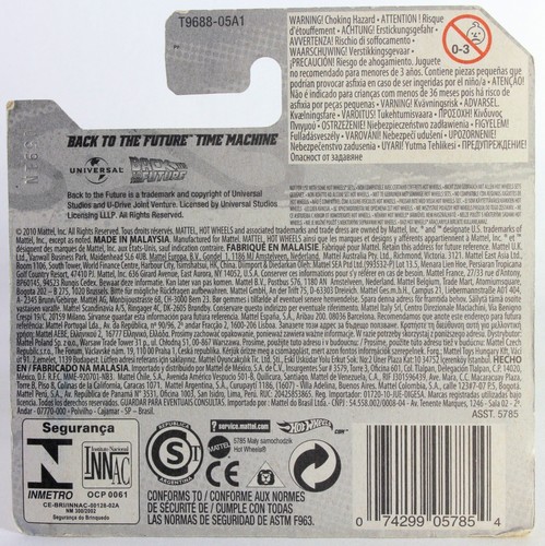 Tarjeta corta Hot Wheels 2011 HW Premiere Back to the Future Time Machine DeLorean - Imagen 3 de 3