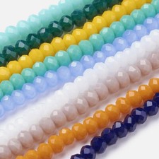 1box 10 Strands Imitation Glass Beads Strands Faceted Rondelle Mixed color