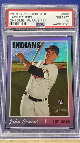 Jake Bauers - 2019 Heritage High Number Chrome Purple Refractor PSA 10