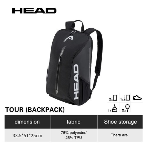 Genuine HEAD Tennis Bag Tour Team Tennis Racket Backpack Male Multi functional - Picture 11 of 13