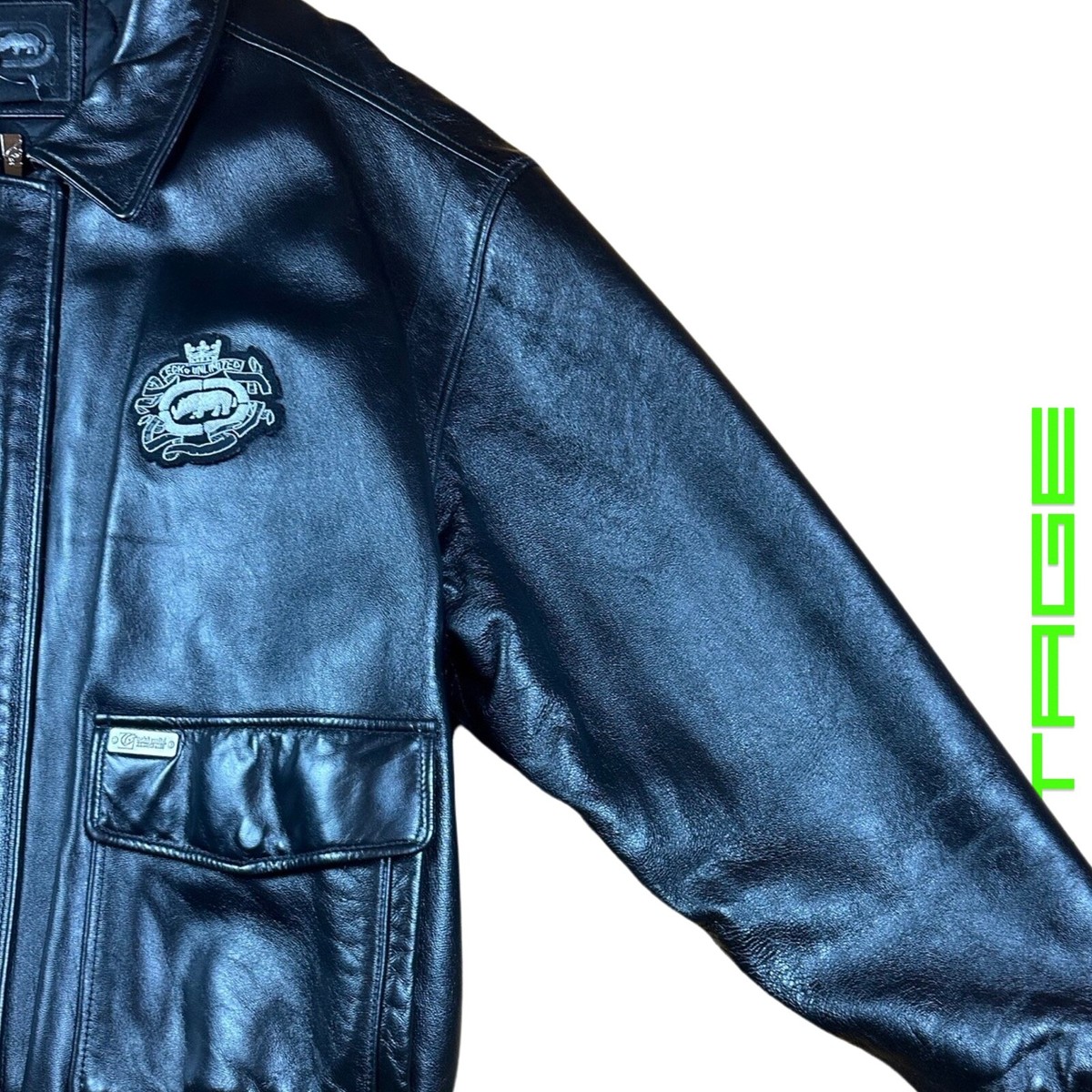 VINTAGE ECKO LEATHER BOMBER JACKET _ BLACK_ XXL | eBay VINTAGE ECKO LEATHER BOMBER JACKET _ BLACK_ XXL | eBay