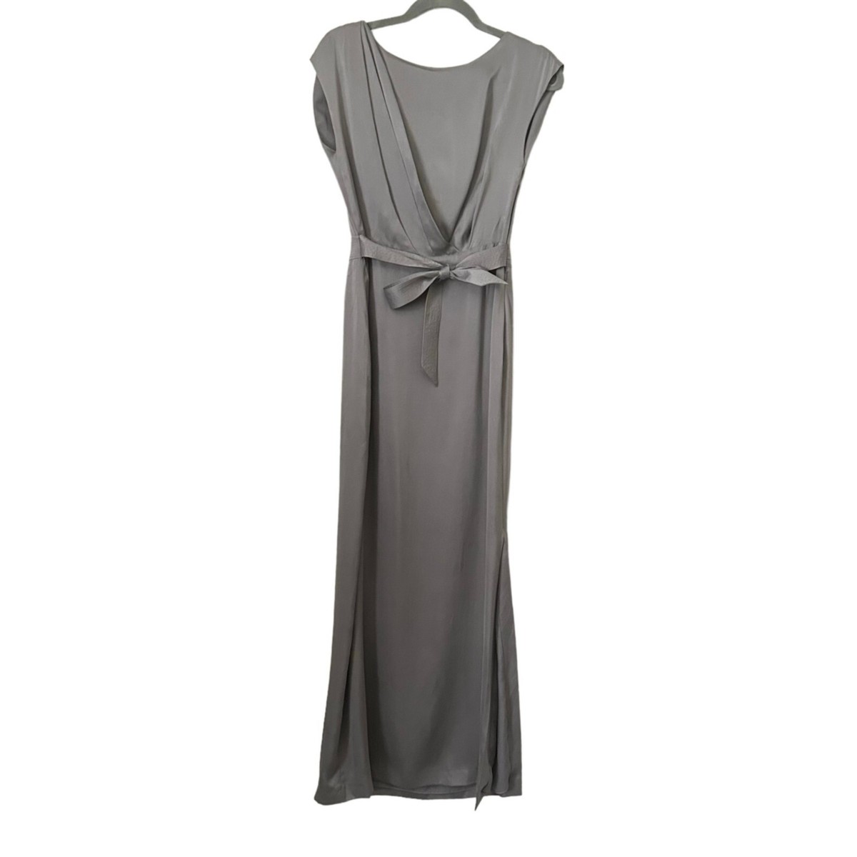 reiss satin wrap dress Buy Reiss Chocolate Brown Sasha Satin Drape-Detail Midi Dress from Next USA