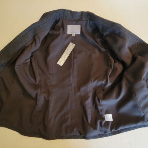 Classiques Entier Blazer Womens Medium Black Croc Embossed 3/4 Sleeve Jacket - Picture 3 of 13