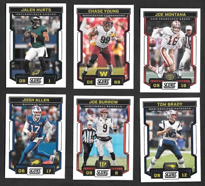 2023 Score Football  U Pick your  Player or Team Base Singles
