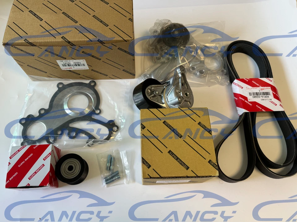 New OEM Drive Belt Tensioner Pulley Water Pump Kit for Toyota Tundra 5.7L - Image 2 of 4