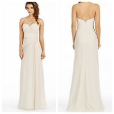 Jim Hjelm Occasion Bridesmaid prom Crinkle chiffon lining strapless 5465 Size 8