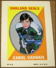 1970-71 Carol Vadnais Topps OPC O-Pee-Chee Sticker Stamps Oakland Seals EX