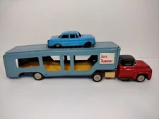 Cragstan Japan Tin Friction S-1128 Automobile Carrier W/ Car SSS BEAFUTIFUL rare