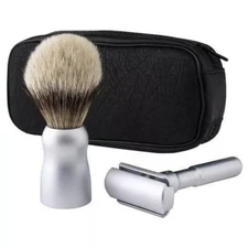 New Merkur Razor Leather Zipper Shaving Set R Sat German Make Luxury Gift