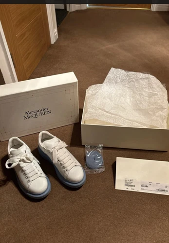 Size 3- Alexander McQueen Oversized Sneaker 2020 White Dream Blue W