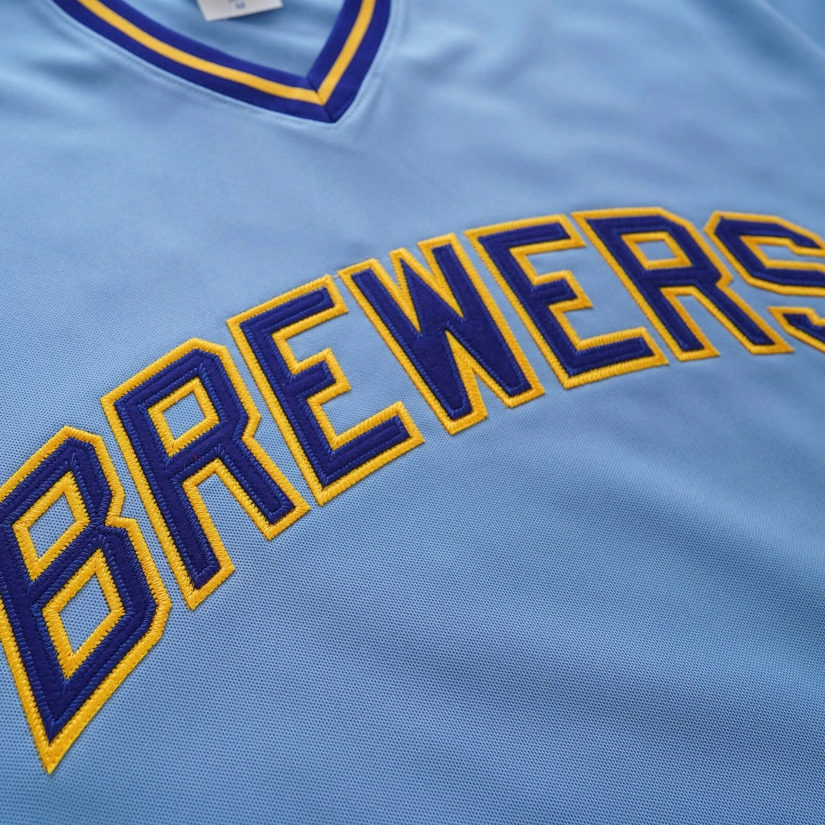 Milwaukee Brewers Blue Cooperstown Throwback Men's Jersey