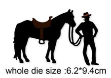 Western COWBOY  HIS HORSE Metal Cutting Die Card Making Scrapbook Pages
