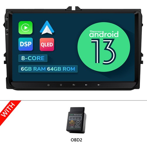 For 2008-2015 VW Scirocco 9"Android 13 6+64 Car Radio Stereo GPS Navi CarPlay 4G - Picture 32 of 38