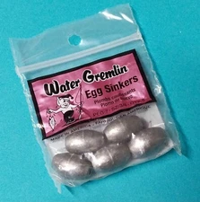 Egg Sinkers Pouch 3/4 Size Pack 5 Piece Water Gremlin Fishing Made In America