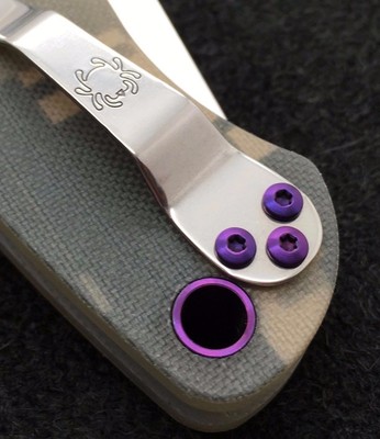 Spyderco Paramilitary 2  Purple (3) Torx Clip Screws (1) Lanyard Tube (No Knife)