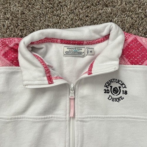 144th Kentucky Derby 1/4 Zip 2018 White Sweatshirt Womens XS Vineyard Vines
