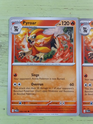 Lot of 2 Pokémon TCG; SV02: Paldea Evolved (PAL)- ×2 Pyroar 032/193 - Picture 2 of 11