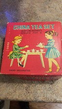 Vintage Miniature Child Toy China Porcelain Wild Wheat Set in original Box Japan