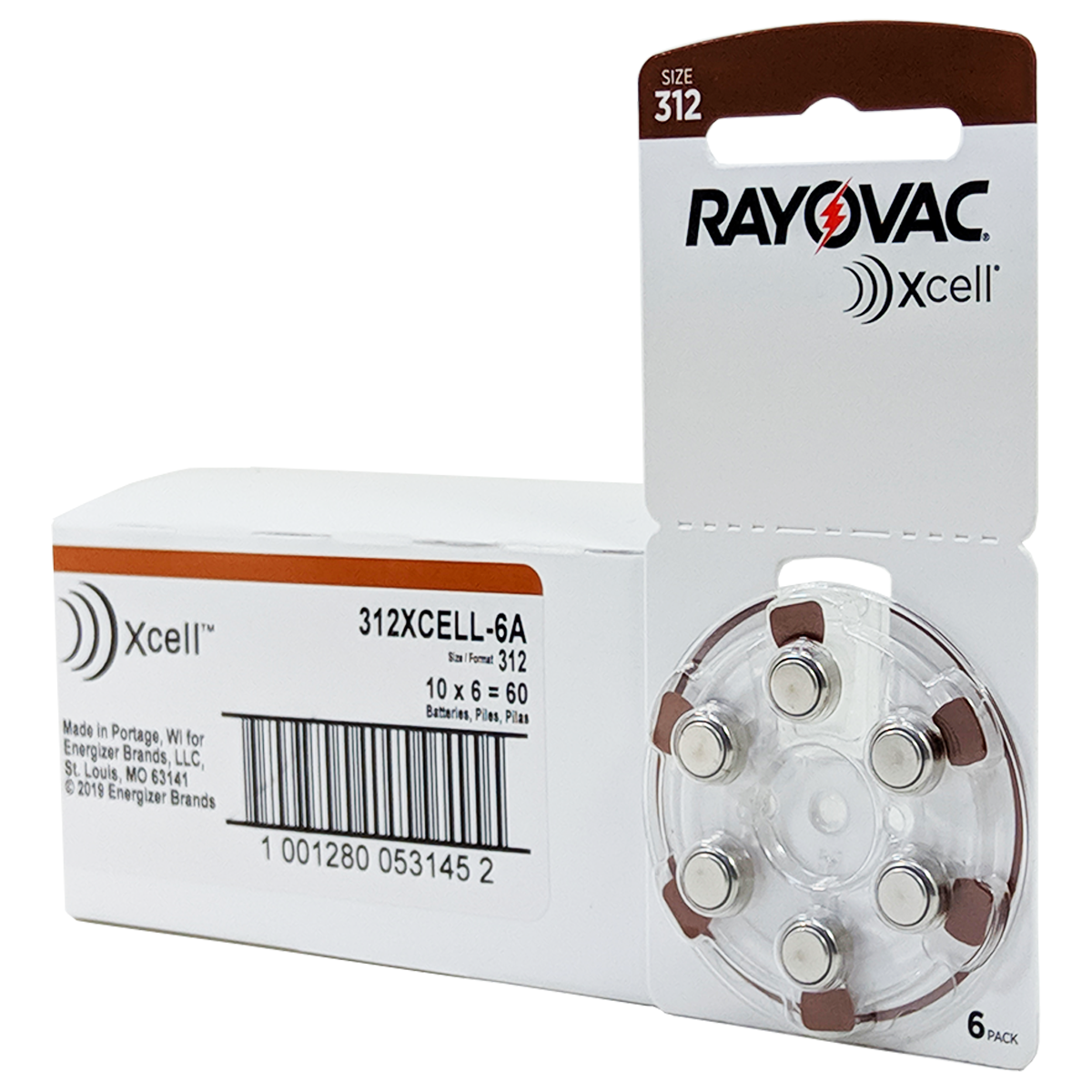 Rayovac Xcell Size 312 Zinc Air Hearing Aid Batteries (6 Pack) eBay
