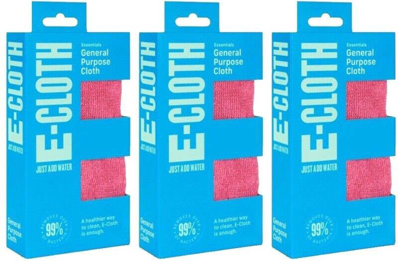 3x e-cloth General Purpose Microfibre Household Cleaning Cloth - Assorted