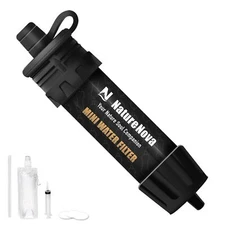 Mini Water Filter NatureNova Portable Emergency Water Filtration System Hikin...