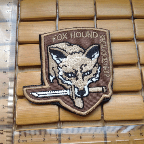 Metal Fox Hound Specia Forces Groups Fox hound  Tactical Hook Loop Patch Desert - Picture 5 of 6