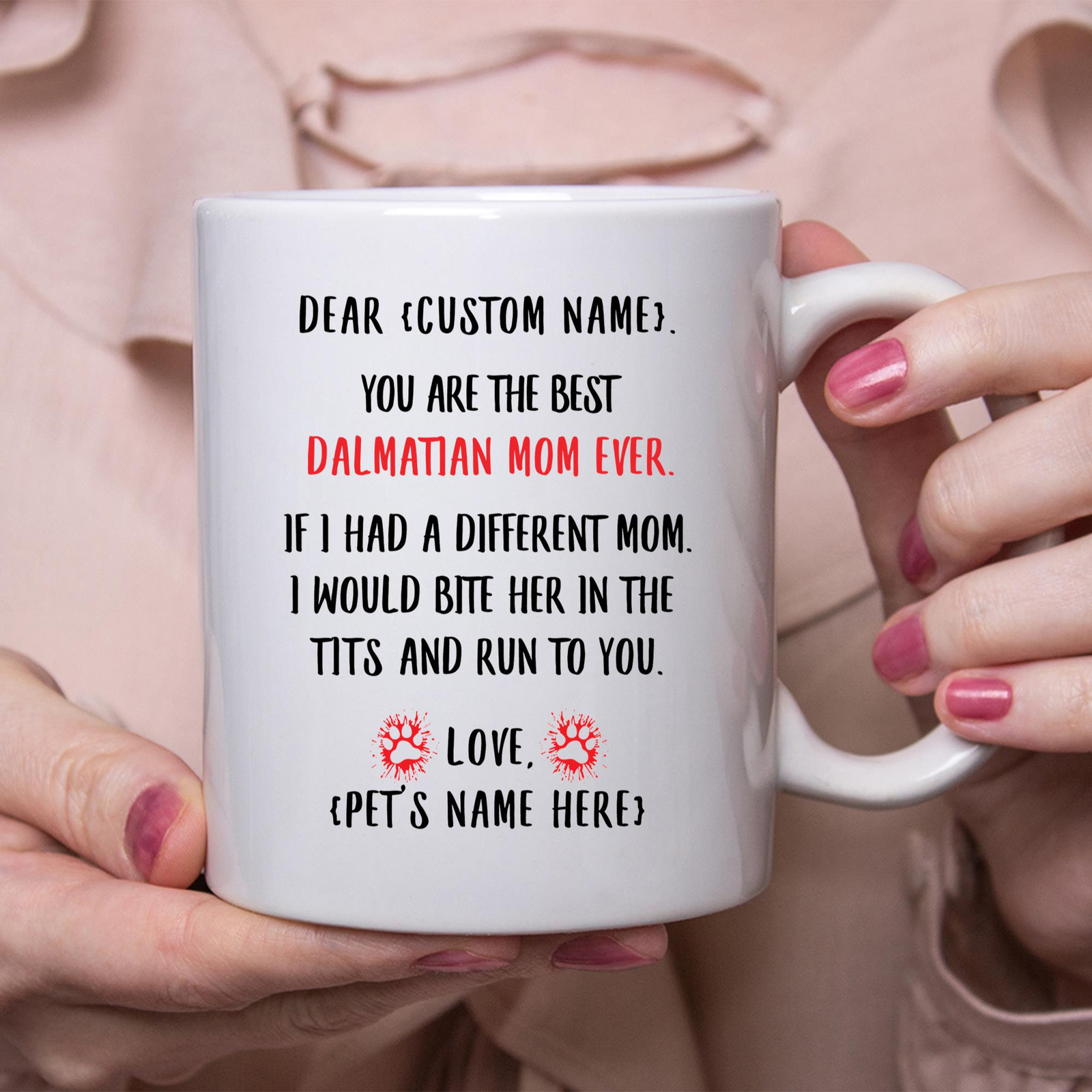Dalmatian Mom Gift Personalized Mothers Day Gift Mug Custom Name Gifts For Dog