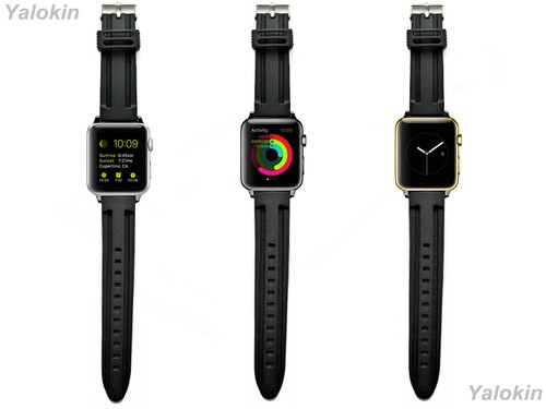 Black Modern Durable Band Strap for Apple 44mm Watch All Series (B-RASDM) - Picture 6 of 6