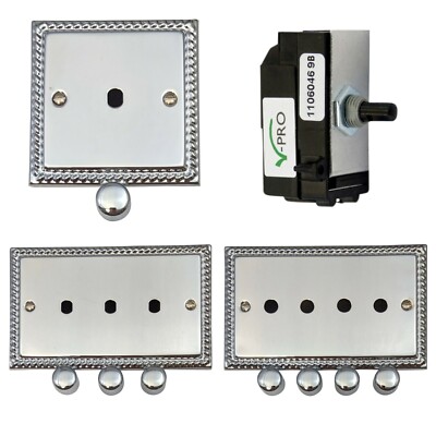 G&H Monarch polierte Chrombronze Dimmerplatten & Module LED Halogen Vpro Vcom