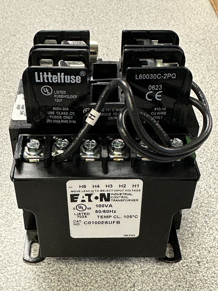 NEW EATON C0100E6UFB MTE INDUSTRIAL CONTROL TRANSFORMER