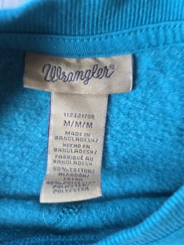 Wrangler Girls' Horseshoe Moon Graphic Sweatshirt Teal Size Medium School - Picture 3 of 7