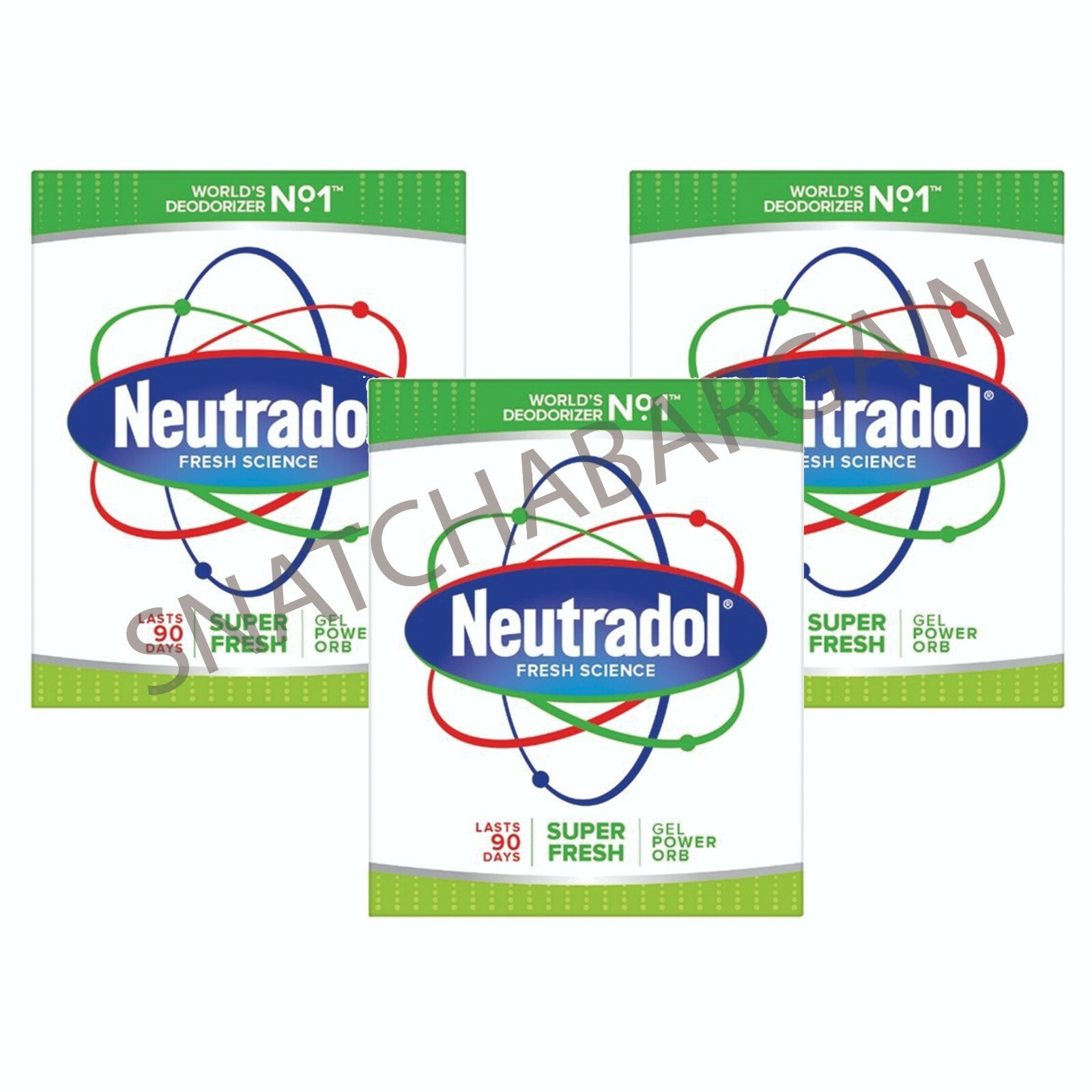 3 x NEUTRADOL SOLID GEL ODOUR DESTROYER SUPER FRESH LAST 90 DAYS