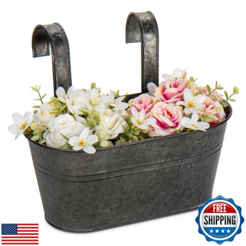 Briful 10'' Hanging Planters for Outdoor Plants, Balcony Planters Railing Han