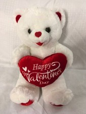 Dan Dee Collector's Choice White Valentine's Bear 20'' 2015  Cute White Fluffy