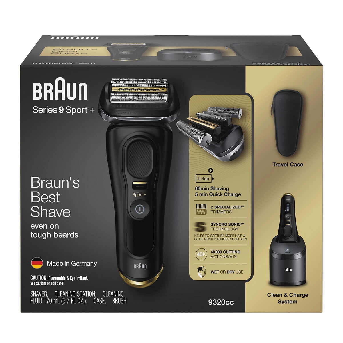 脱毛・除毛 BRAUN Series9 sport + Braun Series 9 Sports Shaver with Cleaning and Charging