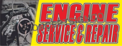 1.5'X4' ENGINE SERVICE & REPAIR BANNER Outdoor Indoor Sign Auto Shop Fix Brakes