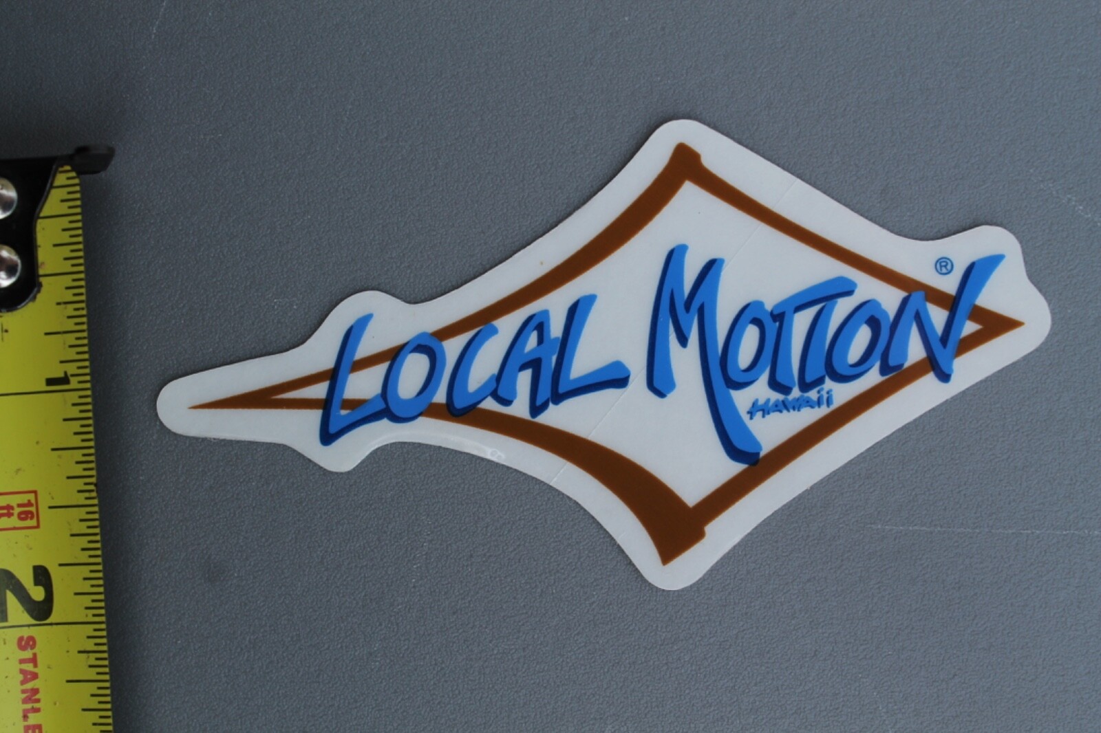 LOCAL MOTION Hawaii Surfboards Clear Brown Blue 80's LM1 Vintage Surfing STICKER