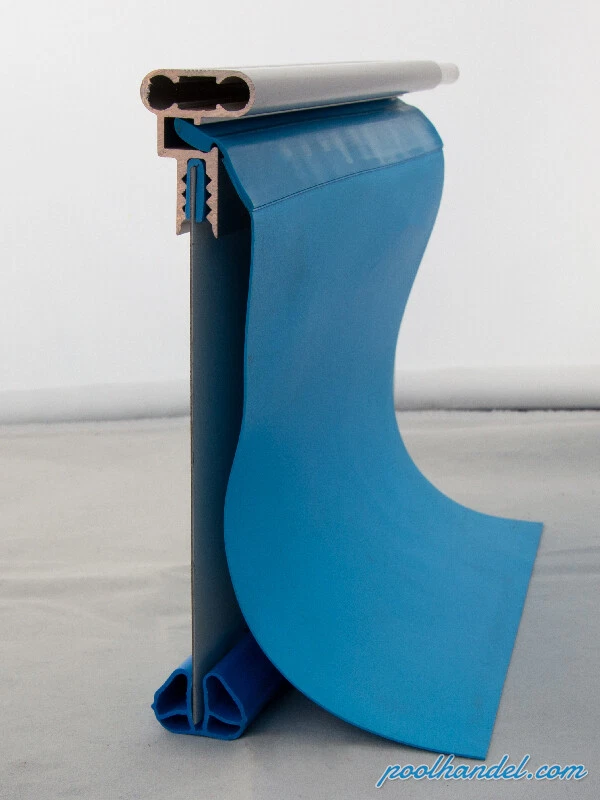 Pool Set komplett Stahlwand + Alu Handlauf Schwimmbecken Swimmingpool 0,8mm blau - Bild 3 von 4