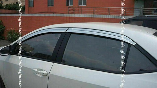 Chrome Window Visor Rain Guard Vent Deflector For Toyota Corolla Sedan 2014-2018 - Picture 5 of 9