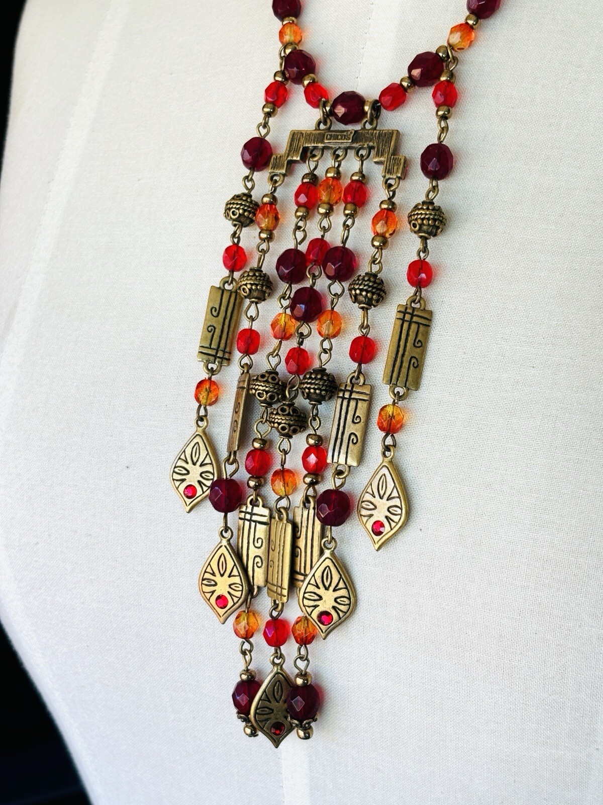 Chico's Etruscan Style Waterfall Statement Neckla… - image 3