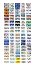 1/64 scale model car assorted USA 1990s license plates state tags 1:64