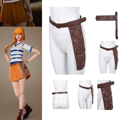 One Piece Nami Cosplay Halloween Carnival Accessories Waist Band Brown Belt Prop