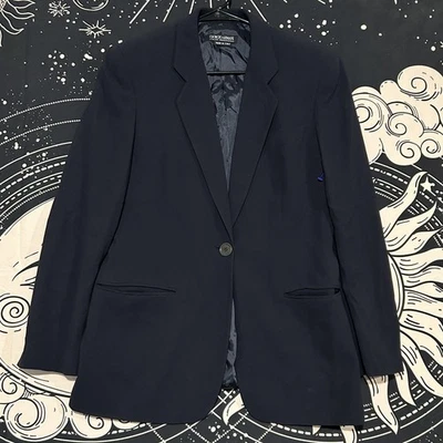 Giorgio Armani Mens Wool Navy Blue Blazer 44 Made In Italy Luxury Business