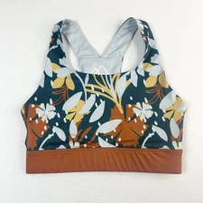 Wild Rye Women’s XS Lucille Sports Bra Teal Floral Gym Workout Wear