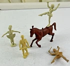 4 MARX SUPER CIRCUS 1950's figures playset THE BIG TOP Female performers lot