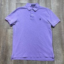 Polo Ralph Lauren Polo Shirt Mens Small Purple Custom Slim Fit Pique Pony Logo